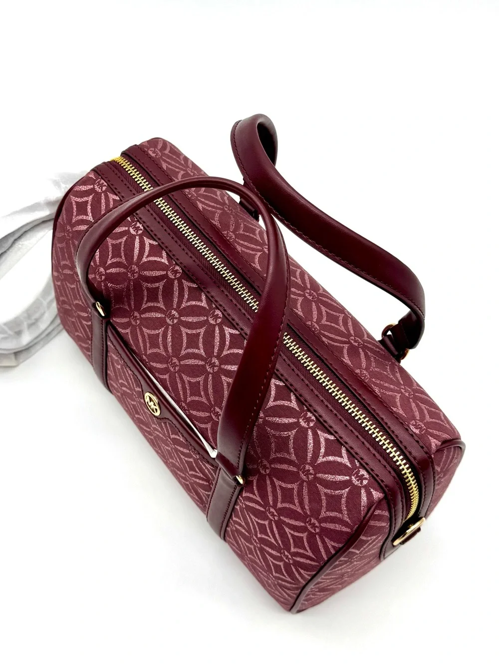 Michael Kors Medium Travel Duffle Satchel Bag Ox Blood Multi